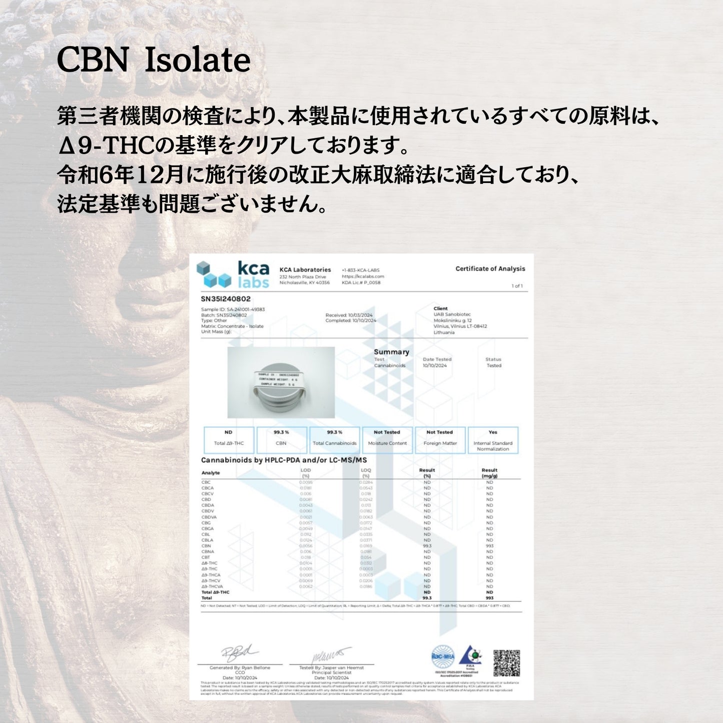 お釈迦様のCBNオイル – 10ml