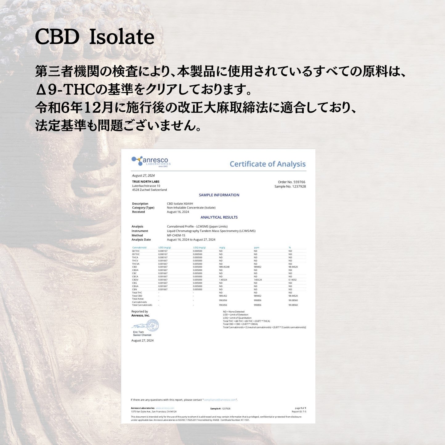 【ODしない日常麻】CBD60% アントラージュリキッド1ml『新基準対応』